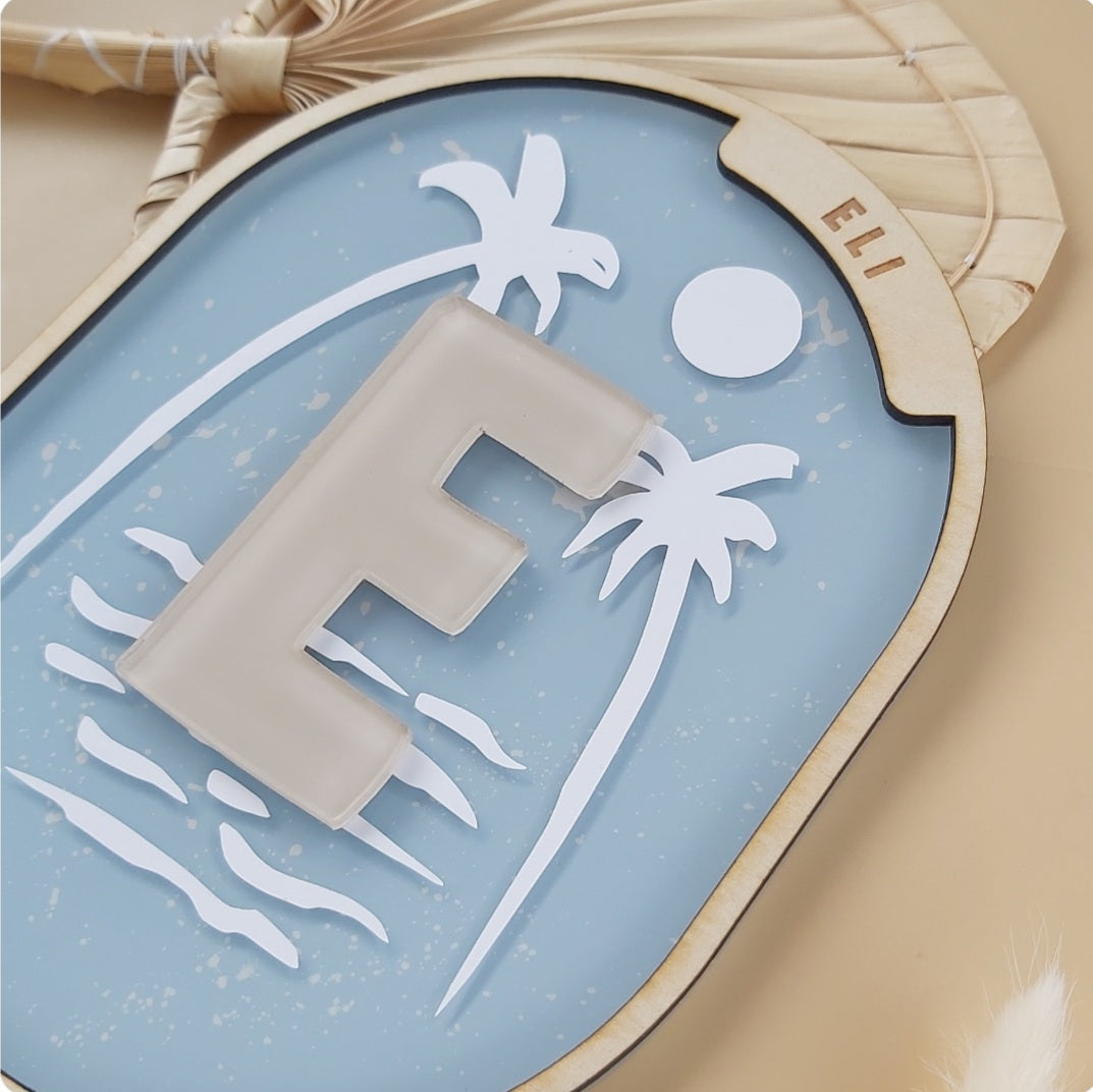 Palm Initial Plaque | Colour Options