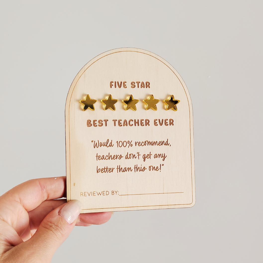 5 Star Teacher Plaque