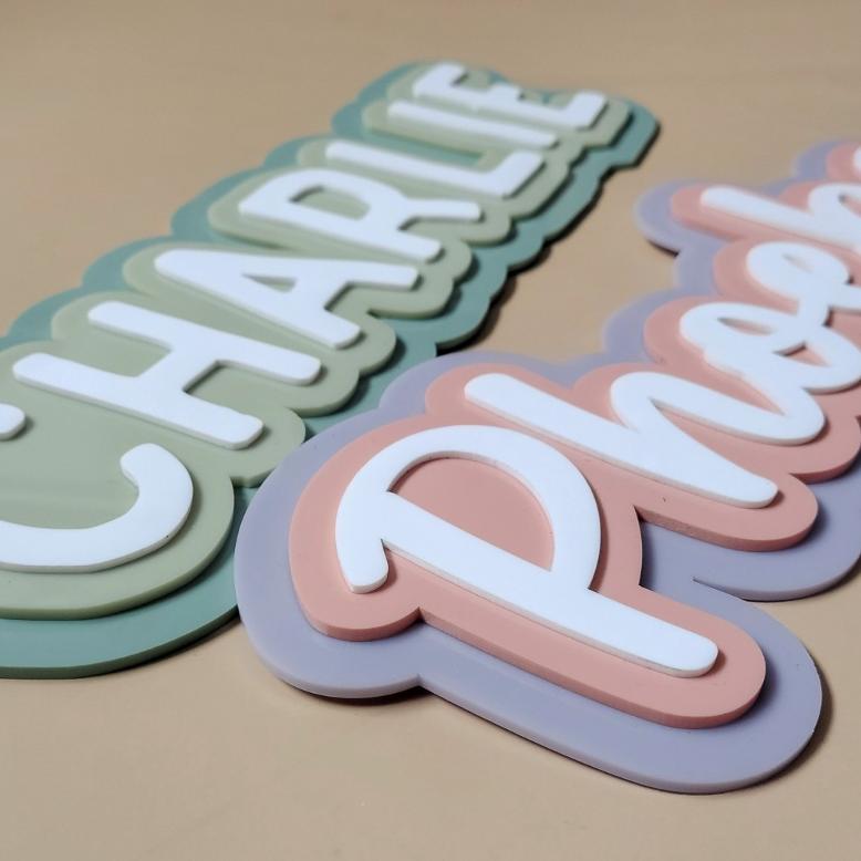 3 Layer Acrylic Name - 3 Sizes