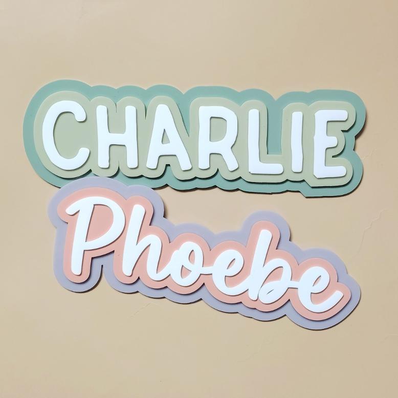 3 Layer Acrylic Name - 3 Sizes