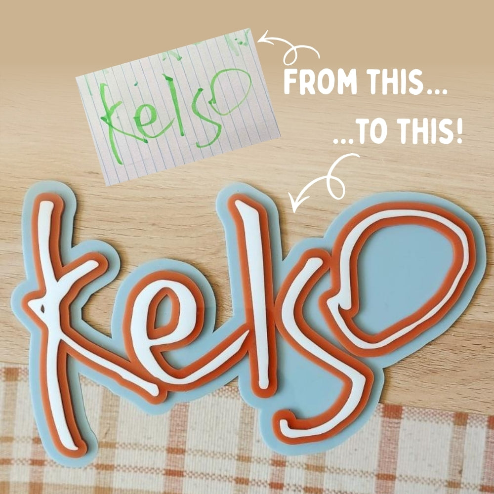 Handwritten Name Sign - 3 Layer
