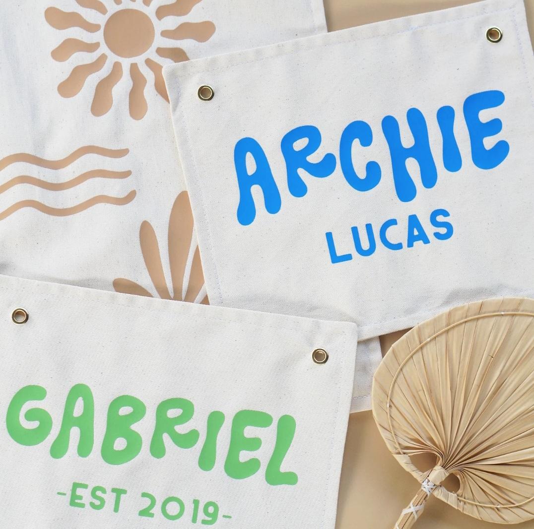 Mini Groovy Name Banner | Font Colour Options