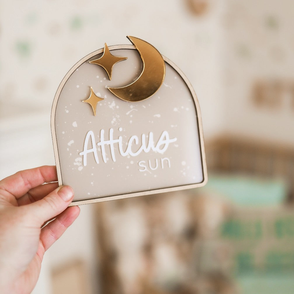 Star Moon Name Plaque