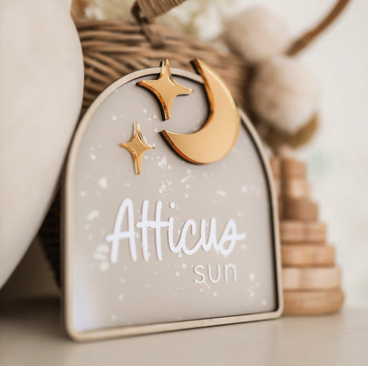Star Moon Name Plaque