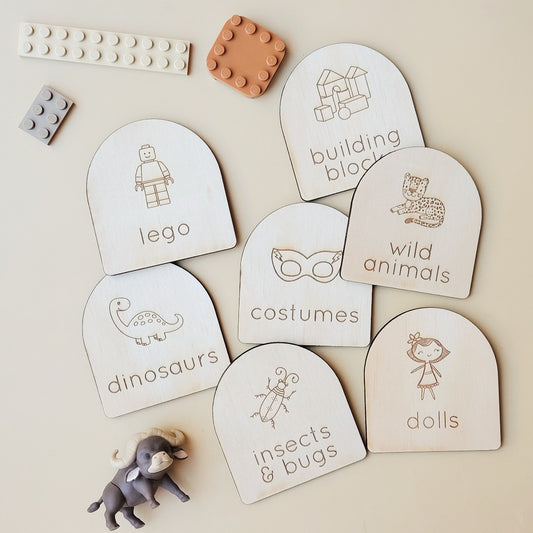 Arch Toy Box Labels