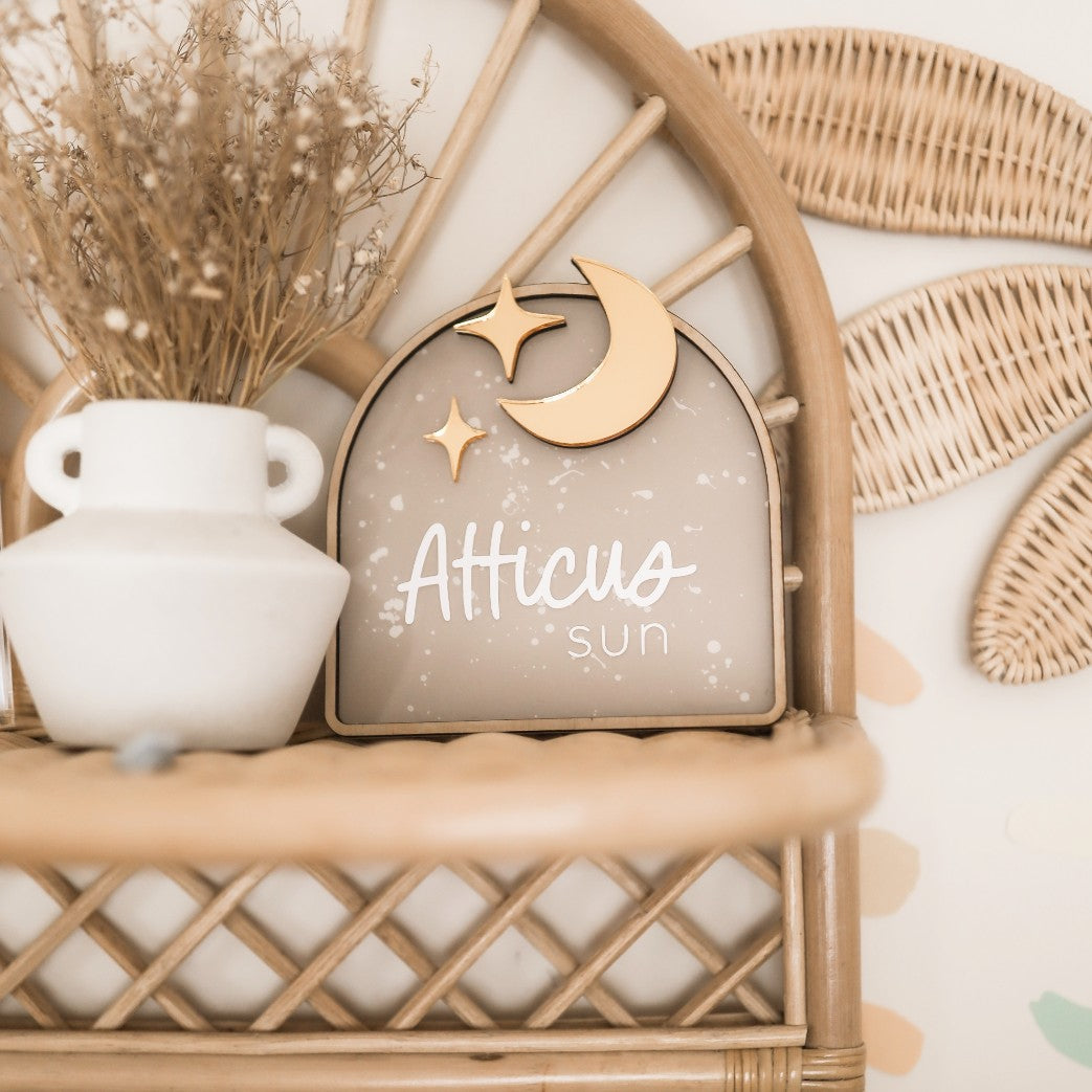 Star Moon Name Plaque