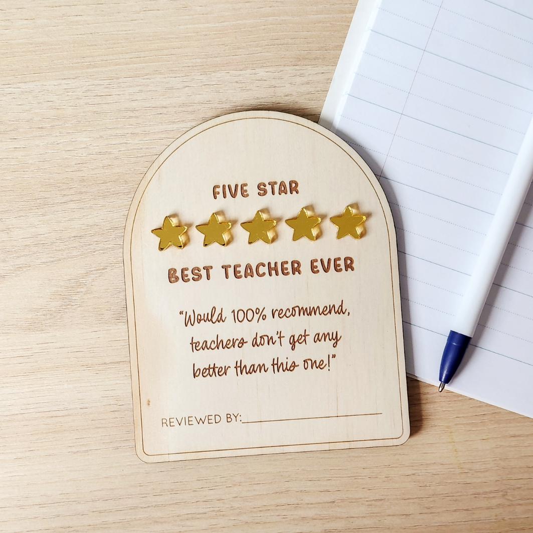 5 Star Teacher Plaque
