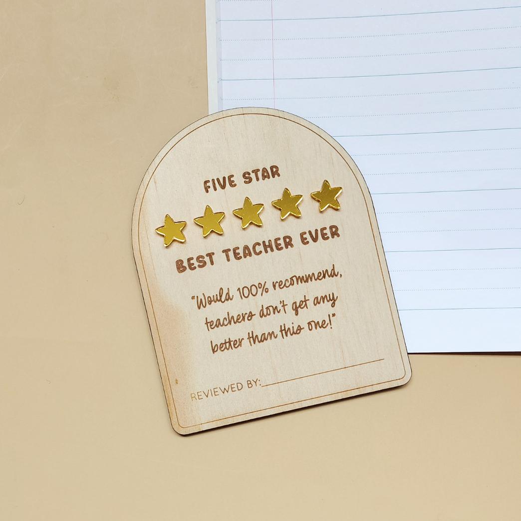 5 Star Teacher Plaque