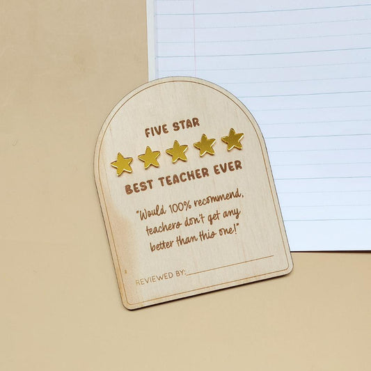 5 Star Teacher Plaque