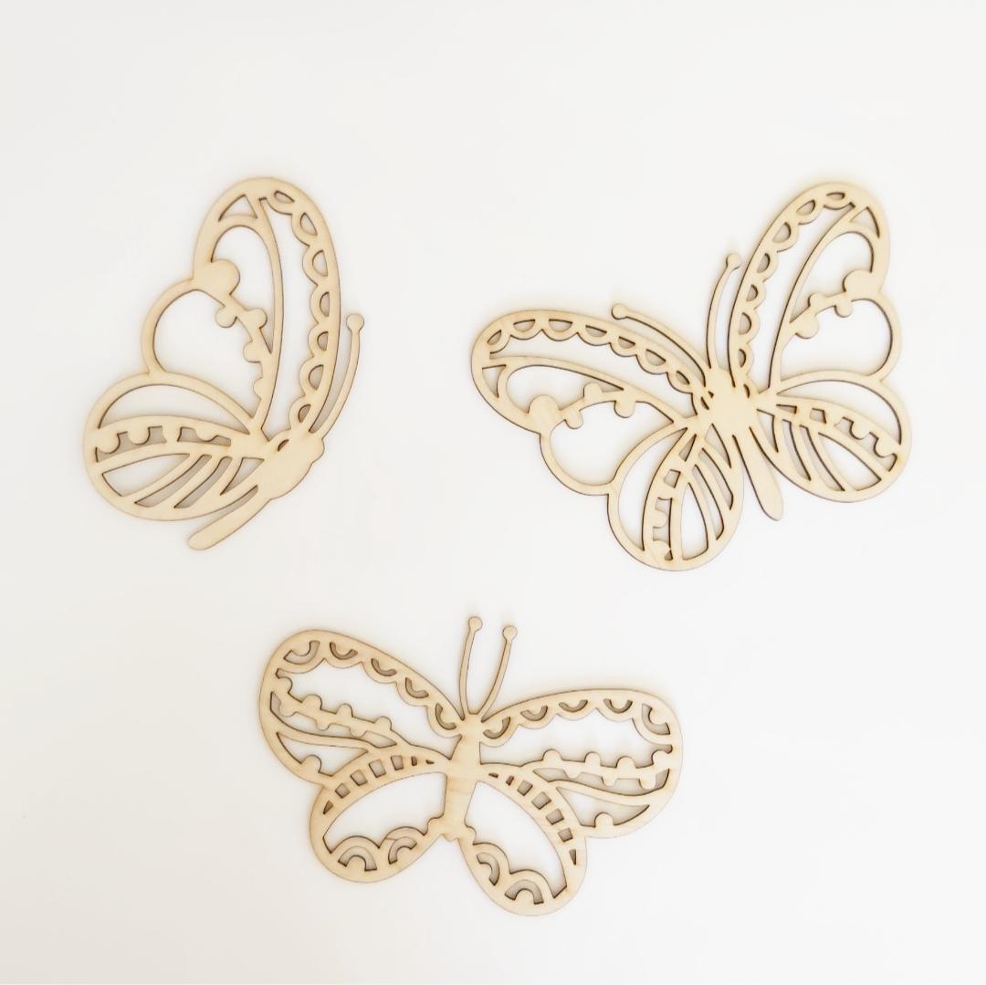 Set of 3 Wooden Butterflies